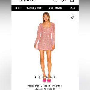 Amira mini dress in pink multi, lovers and friends, great condition worn once